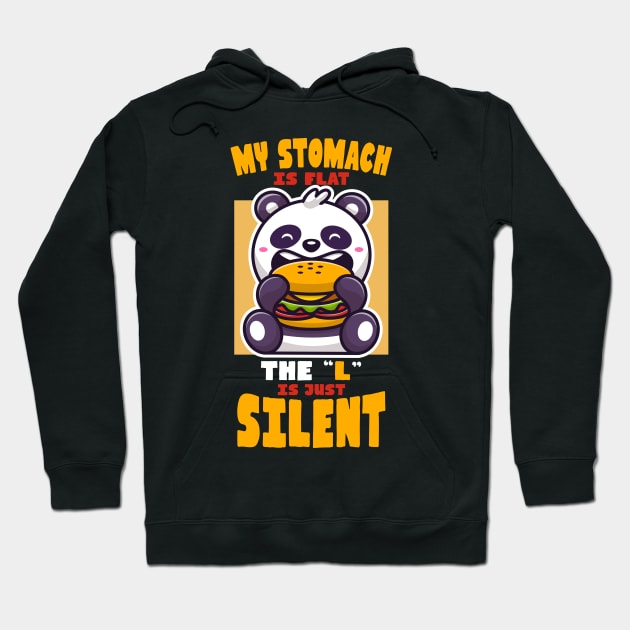 Flat Stomach Cute Panda Burger Hoodie by crimsonshirt